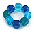 Blue/ Teal Resin Square Bead Flex Bracelet - 18cm Long - view 2
