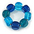 Blue/ Teal Resin Square Bead Flex Bracelet - 18cm Long - view 4