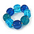 Blue/ Teal Resin Square Bead Flex Bracelet - 18cm Long - view 5