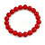 10mm Red Acrylic Single Strand Bead Flex Bracelet - 18cm L