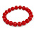 10mm Red Acrylic Single Strand Bead Flex Bracelet - 18cm L - view 4