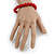 10mm Red Acrylic Single Strand Bead Flex Bracelet - 18cm L - view 3