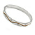 Silver Plated Oval Bangle Bracelet with Clear Crystal Accent - 18cm L - view 4