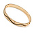 Gold Plated Oval Bangle Bracelet with Clear Crystal Accent - 18cm L - view 6