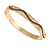 Gold Plated Oval Bangle Bracelet with Clear Crystal Accent - 18cm L - view 2