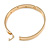Gold Plated Oval Bangle Bracelet with Clear Crystal Accent - 18cm L - view 4