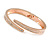 Stylish Clear Crystal Geometric Hinged Bangle Bracelet In Rose Gold Tone - 19cm L - view 3
