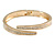 Stylish Clear Crystal Geometric Hinged Bangle Bracelet In Gold Tone - 19cm L - view 3