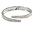 Stylish Clear Crystal Geometric Hinged Bangle Bracelet In Silver Tone - 19cm L
