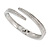 Stylish Clear Crystal Geometric Hinged Bangle Bracelet In Silver Tone - 19cm L - view 3