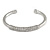 Silver Plated Polished Crystal Bar Cuff Bracelet - 19cm L - view 2
