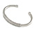Silver Plated Polished Crystal Bar Cuff Bracelet - 19cm L - view 3