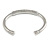 Silver Plated Polished Crystal Bar Cuff Bracelet - 19cm L - view 4