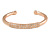 Rose Gold Tone Polished Crystal Bar Cuff Bracelet - 19cm L - view 2