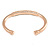 Rose Gold Tone Polished Crystal Bar Cuff Bracelet - 19cm L - view 5