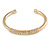 Gold Plated Polished Crystal Bar Cuff Bracelet - 19cm L - view 3