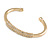 Gold Plated Polished Crystal Bar Cuff Bracelet - 19cm L - view 4
