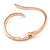 Rose Gold Tone Clear Crystal 'Parallel Paths' Hinged Bangle Bracelet - 19cm L - view 4