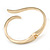 Gold Plated Clear Crystal 'Parallel Paths' Hinged Bangle Bracelet - 19cm L - view 4