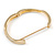 Gold Plated Clear Crystal 'Twist' Hinged Bangle Bracelet - 19cm L - view 4