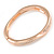 Rose Gold Tone Clear Crystal 'Twist' Hinged Bangle Bracelet - 19cm L - view 2