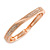 Rose Gold Tone Clear Crystal 'Twist' Hinged Bangle Bracelet - 19cm L - view 3