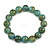 12mm Light Blue/ Teal Semiprecious Round Stone Bead Flex Bracelet - 17cm L