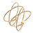 Statement Gold Tone Clear Crystal Double Cross Motif Flex Cuff Bracelet - Adjustable - view 4
