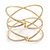 Statement Gold Tone Clear Crystal Double Cross Motif Flex Cuff Bracelet - Adjustable - view 5
