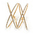 Statement Gold Tone Clear Crystal Double Cross Motif Flex Cuff Bracelet - Adjustable - view 6