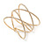 Statement Gold Tone Clear Crystal Double Cross Motif Flex Cuff Bracelet - Adjustable - view 7