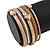 Stylish Gold Caramel Faux Leather with Crystal Detailing Magnetic Bracelet In Silver Finish - 18cm L - view 5