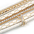 Stylish White Faux Leather with Crystal Detailing Magnetic Bracelet In Gold Finish - 18cm L - view 5