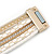 Stylish White Faux Leather with Crystal Detailing Magnetic Bracelet In Gold Finish - 18cm L - view 6