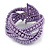 Purple Glass Bead Plaited Flex Cuff Bracelet - Adjustable - view 4