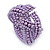 Purple Glass Bead Plaited Flex Cuff Bracelet - Adjustable - view 5