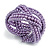 Purple Glass Bead Plaited Flex Cuff Bracelet - Adjustable - view 6