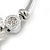 Fancy Charm (Heart, Crystal Bead) Flex Twisted Cable Cuff Bracelet In Silver Tone Metal - Adjustable - 17cm L - view 5