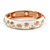 White Enamel Floral Copper Magnetic Hinged Bangle Bracelet with Six Magnets - 19cm L - view 2