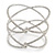 Statement Silver Tone Clear Crystal Double Cross Motif Flex Cuff Bracelet - Adjustable - view 6