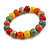 10mm Multicoloured Ceramic Round Bead Stretch Bracelet - 17cm L - view 2