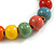 10mm Multicoloured Ceramic Round Bead Stretch Bracelet - 17cm L - view 5