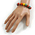 10mm Multicoloured Ceramic Round Bead Stretch Bracelet - 17cm L - view 3