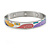 Multicoloured Geometric Pattern Stainless Steel Magnetic Bangle Bracelet with Six Magnets - 18cm L - view 3