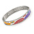 Multicoloured Geometric Pattern Stainless Steel Magnetic Bangle Bracelet with Six Magnets - 18cm L - view 5