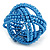 Blue Glass Bead Plaited Flex Cuff Bracelet - Adjustable - view 2