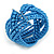 Blue Glass Bead Plaited Flex Cuff Bracelet - Adjustable - view 4
