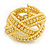 Wide Light Yellow Glass Bead Plaited Flex Cuff Bracelet - Adjustable - view 2