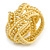 Wide Light Yellow Glass Bead Plaited Flex Cuff Bracelet - Adjustable - view 5