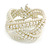 Wide White Glass Bead Plaited Flex Cuff Bracelet - Adjustable - view 4